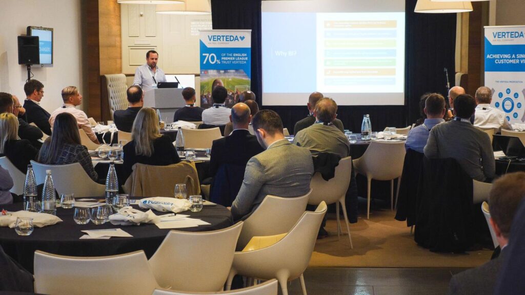 Adam Purslow presenting at a hospitality industry conference